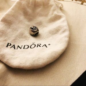 NWOT Authentic Pandora Silver Rose Charm #790394